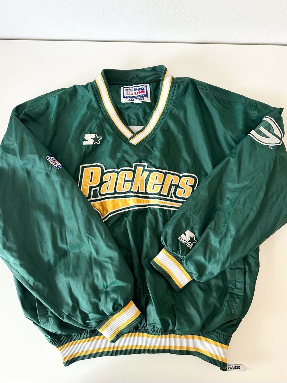 Vintage Green Bay Packers Starter Pro Line Pullover Windbreaker Large